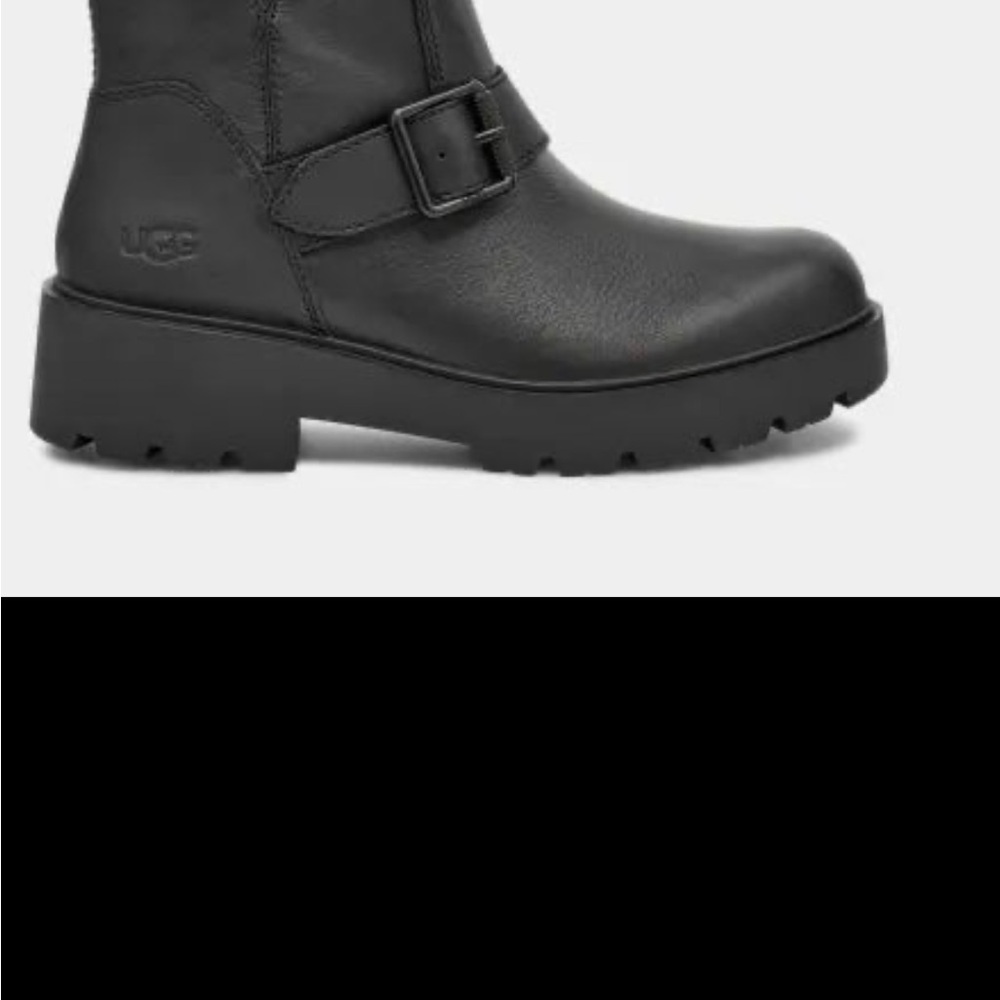UGG Saoirse Leather Booties in Black Size 6 Like New